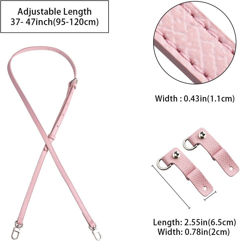KOMHPS Purse Straps Replacement, Leather Handbag Crossbody Shoulder Strap Kit Adjustable for Mini Longcamp Tote Bag Women - Image 2